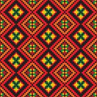 Seamless geometric pattern Bold squares, triangles and rectangles in orange, yellow and green create a captivating fabric design vector