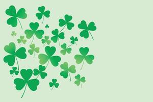 Saint Patricks day background with clover leaves or shamrocks. 3D illustration. vector