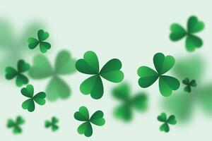 Saint Patricks day background with clover leaves or shamrocks. 3D illustration. vector