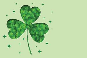 Saint Patricks day background with clover leaves or shamrocks. 3D illustration. vector