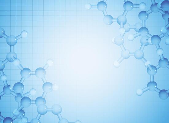 Background with abstract molecules or atoms. Science or medical molecular structure.