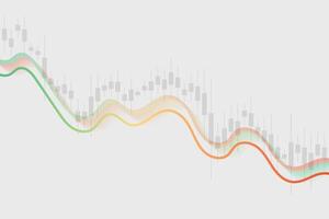 Financial business statistics with bar graph and candlestick chart show stock market price on dark background vector