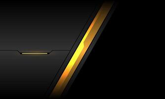 Abstract silver black line cyber geometric yellow light on black blank space design modern futuristic technology background vector