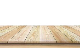 Empty brown wood planks desk wooden table top shelf counter surface  beach floor vector