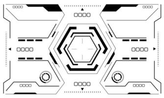 HUD sci-fi interface screen view black hexagon geometric design virtual reality futuristic technology creative display on white vector