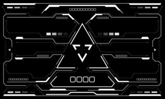 HUD sci-fi user interface view white triangle geometric design virtual reality futuristic technology creative display on black vector