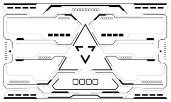 HUD sci-fi user interface view black triangle geometric design virtual reality futuristic technology creative display on white vector