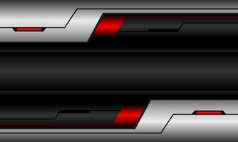 Abstract silver red grey metal cyber futuristic geometric technology design modern background vector