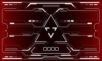 HUD sci-fi user interface view white triangle geometric design virtual reality futuristic technology creative display on red vector