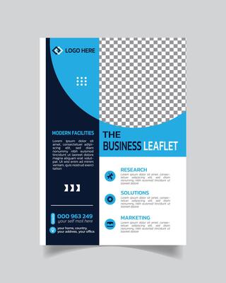 Stylus Trending Business Flyer or Modern Business Leaflet  Blue and White