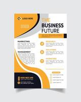 Real Elegance Business Flyer or Modern Business Leaflet  Yellow and Black Color vector