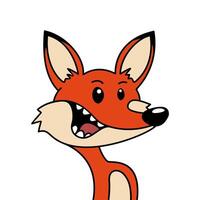 fox cartoon design element for logo, poster, card, banner, emblem, t shirt. Vector illustration