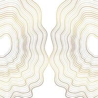 Golden curved wavy lines abstract background vector