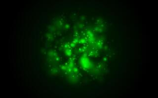 Green glowing bokeh lights abstract background vector