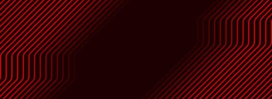 Red neon curved lines abstract futuristic geometric background vector