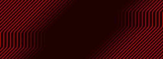 Red neon curved lines abstract futuristic geometric background vector