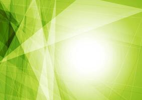 Bright green geometric shapes tech background vector