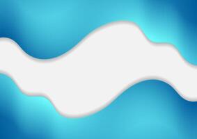 Blue smooth glossy waves abstract elegant background vector