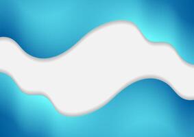 Blue smooth glossy waves abstract elegant background vector