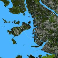 ciudad mapa de incheon, sur Corea vector