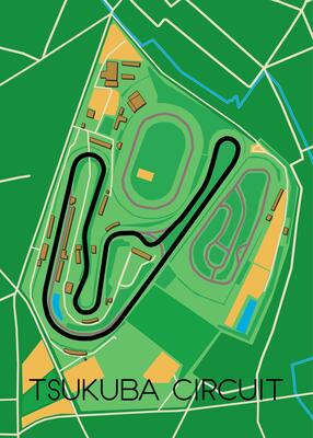 Tsukuba Circuit racing map poster art