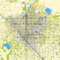 City map of Fresno, California, USA vector