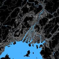 ciudad mapa de hiroshima, Japón vector