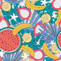 tropical frutty pattern vector