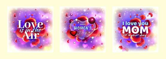 Holiday cards. Mother's Day. Love Day. 8 March. International Women's Day. Vector image. Eps 10