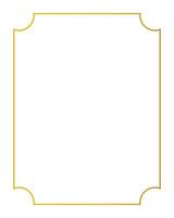 Golden thin rectangular frame on the white background. Perfect design for headline, logo and sale banner etc vector