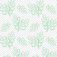 Seamless pattern branches with green leaves. For postcard, card, invitation, poster, banner template lettering typography. Seasons Greetings. Vector illustration