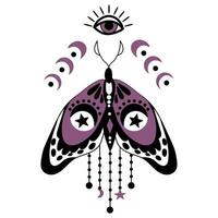 Mystic Butterfly. White background, isolate vector