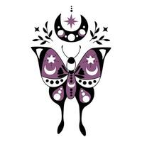 Mystic Butterfly. White background, isolate vector