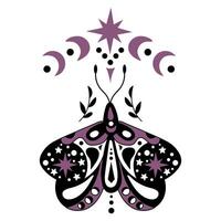 Mystic Butterfly. White background, isolate vector
