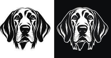 Dog big head Vector isolated illustration in black color on white background