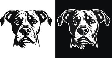 perro grande cabeza vector aislado ilustración en negro color en blanco antecedentes