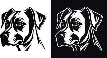 Dog big head Vector isolated illustration in black color on white background