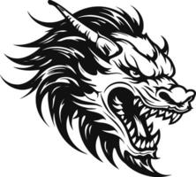 A Dragon head logo on white background vector