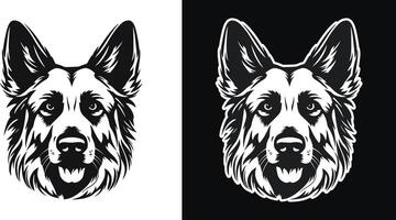 perro grande cabeza vector aislado ilustración en negro color en blanco antecedentes
