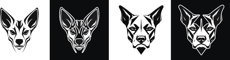 Dog big head Vector isolated illustration in black color on white background