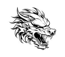 A Dragon head logo on white background vector