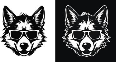 Dog big head Vector isolated illustration in black color on white background