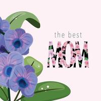 Mother's Day Square Template With Orchids vector