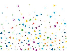 Triangular Confetti. Light Rainbow glitter confetti background. Colored festive texture. vector