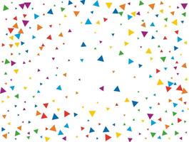 Triangular Confetti. Light Rainbow glitter confetti background. Colored festive texture. vector