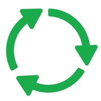 Recycle symbol icon. Green recycle or recycling arrows icon. Vector recycle sign