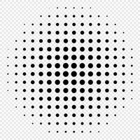 Abstract halftone design element. Black halftone dots. Circle halftone. Abstract dotted circles vector