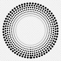 trama de semitonos puntos en circulo forma. diseño elementos con circular trama de semitonos puntos redondo punteado marco. circulo puntos vector