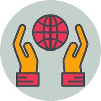 Globe Hand Vector Icon