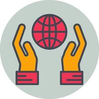 Globe Hand Vector Icon